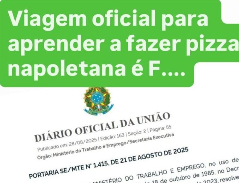 Governo Lula autoriza servidor viajar para Itália aprender fazer pizza