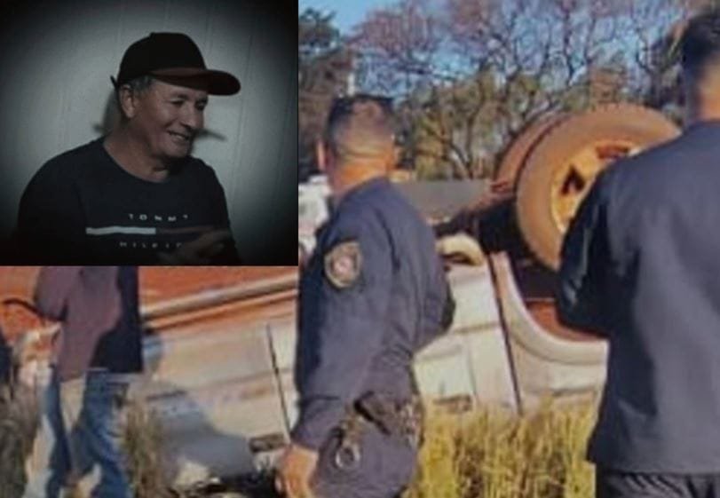 Brasileiro sofre mal súbito, capota camionete e morre na região de Porto Índio em frente a SH na tarde desta sexta