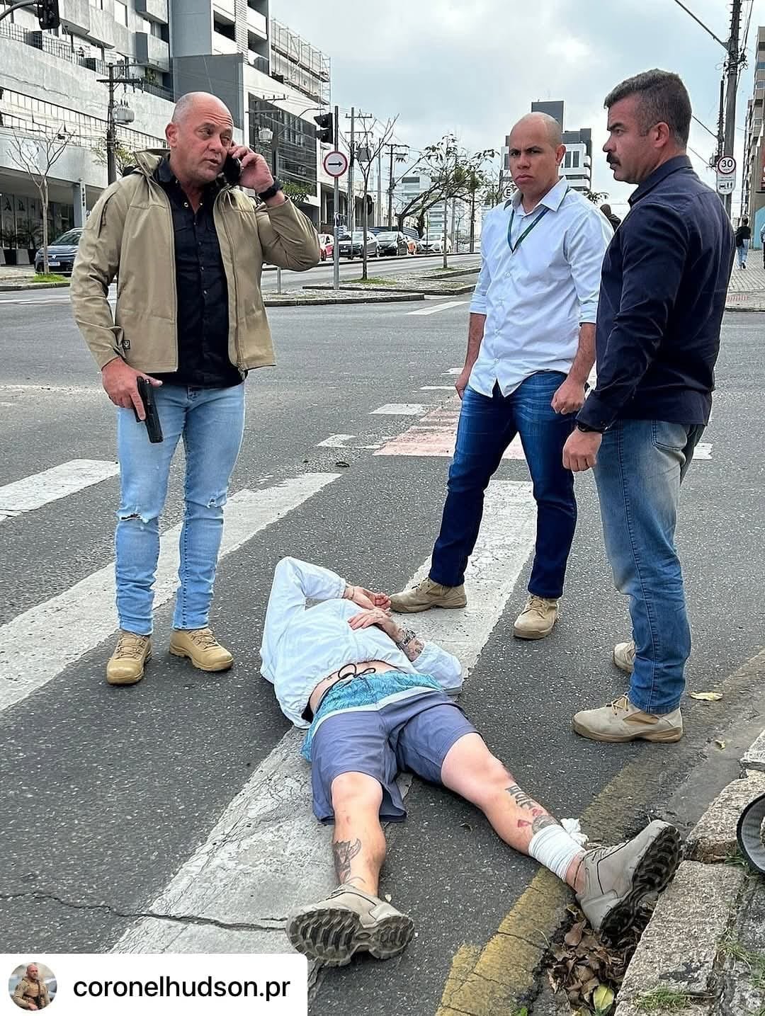 Armado, secretário de Segurança do Paraná vai socorrer e acaba detendo homem atropelado e que tinha mandado contra si