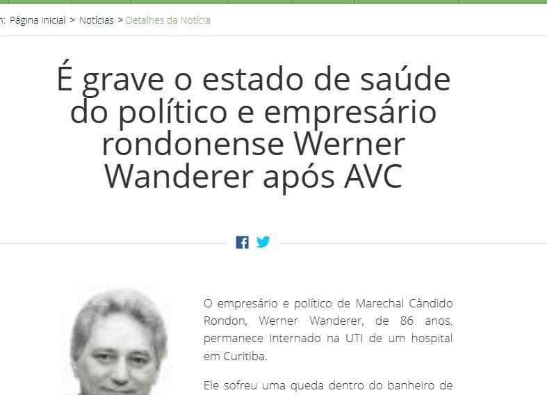 Sites divulgam precipitadamente morte não confirmada de Werner Wanderer