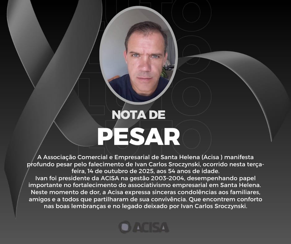 Acisa emite nota de pesar pelo falecimento de Ivan Carlos Sroczynski