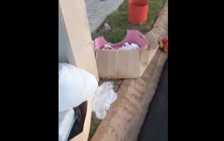 Internauta pega no pé de quem está emporcalhando via pública de SH (vídeo)