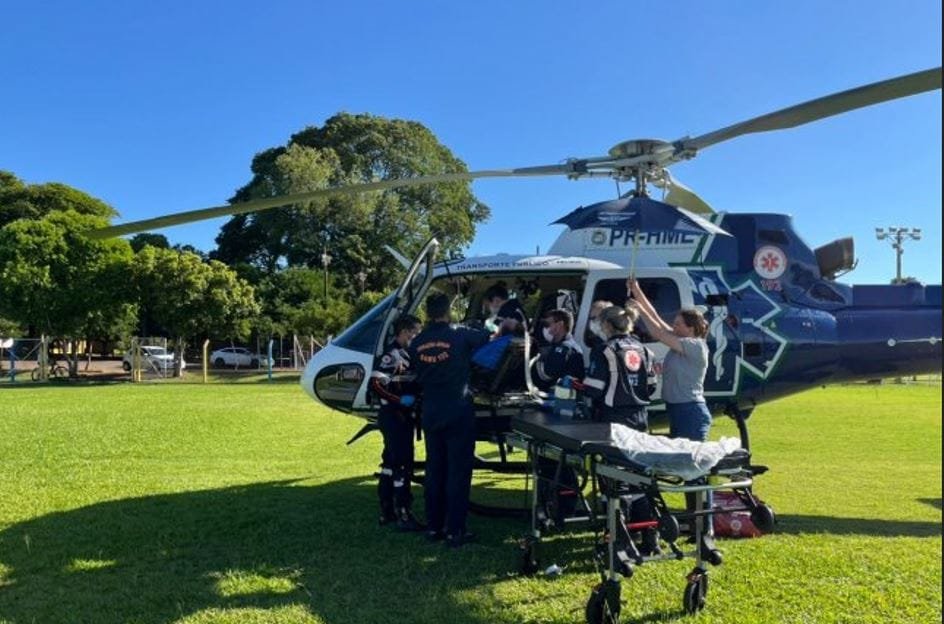 Com fortes dores no peito, homem vai a posto de saúde e acaba com parada cardíaca. Helicóptero foi acionado para SH