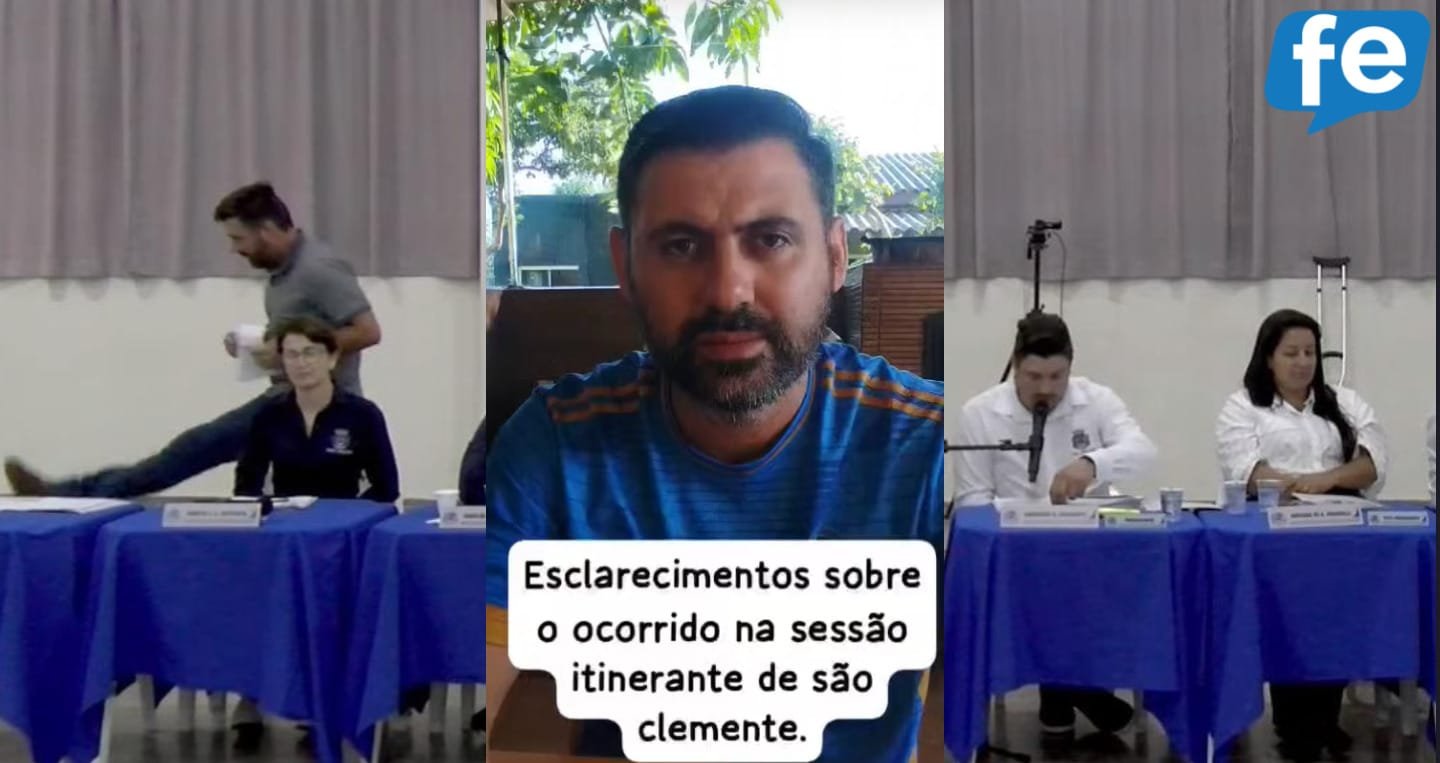 Vereador de SH que deu pontapé em cadeira durante sessão sofre representação na Comissão de Ética