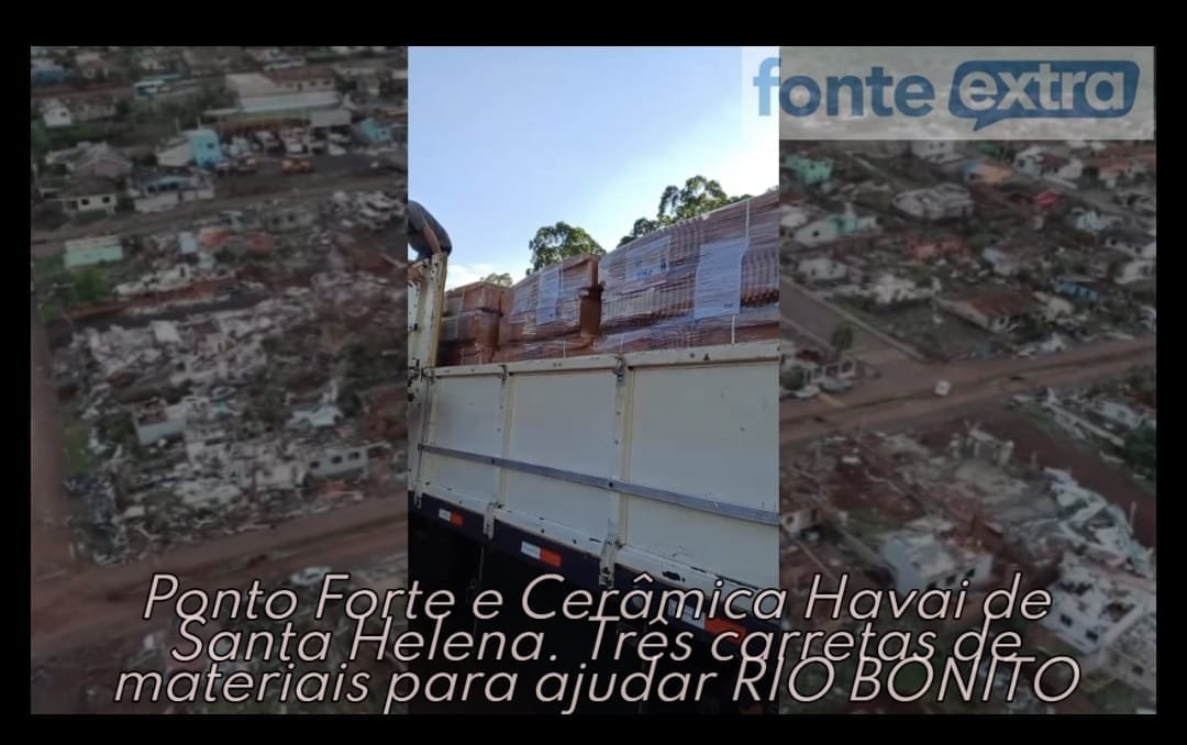 Rede Bem Viver e Cerâmica Havai de SH se unem e mandam primeira carreta com telhas para Rio Bonito