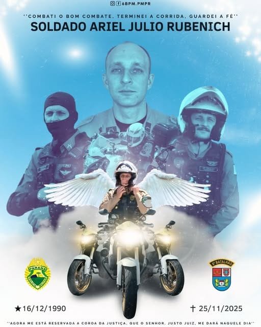 Polícia Militar faz homenagem emocionante ao soldado Ariel, morto durante perseguição a bandido em Cascavel