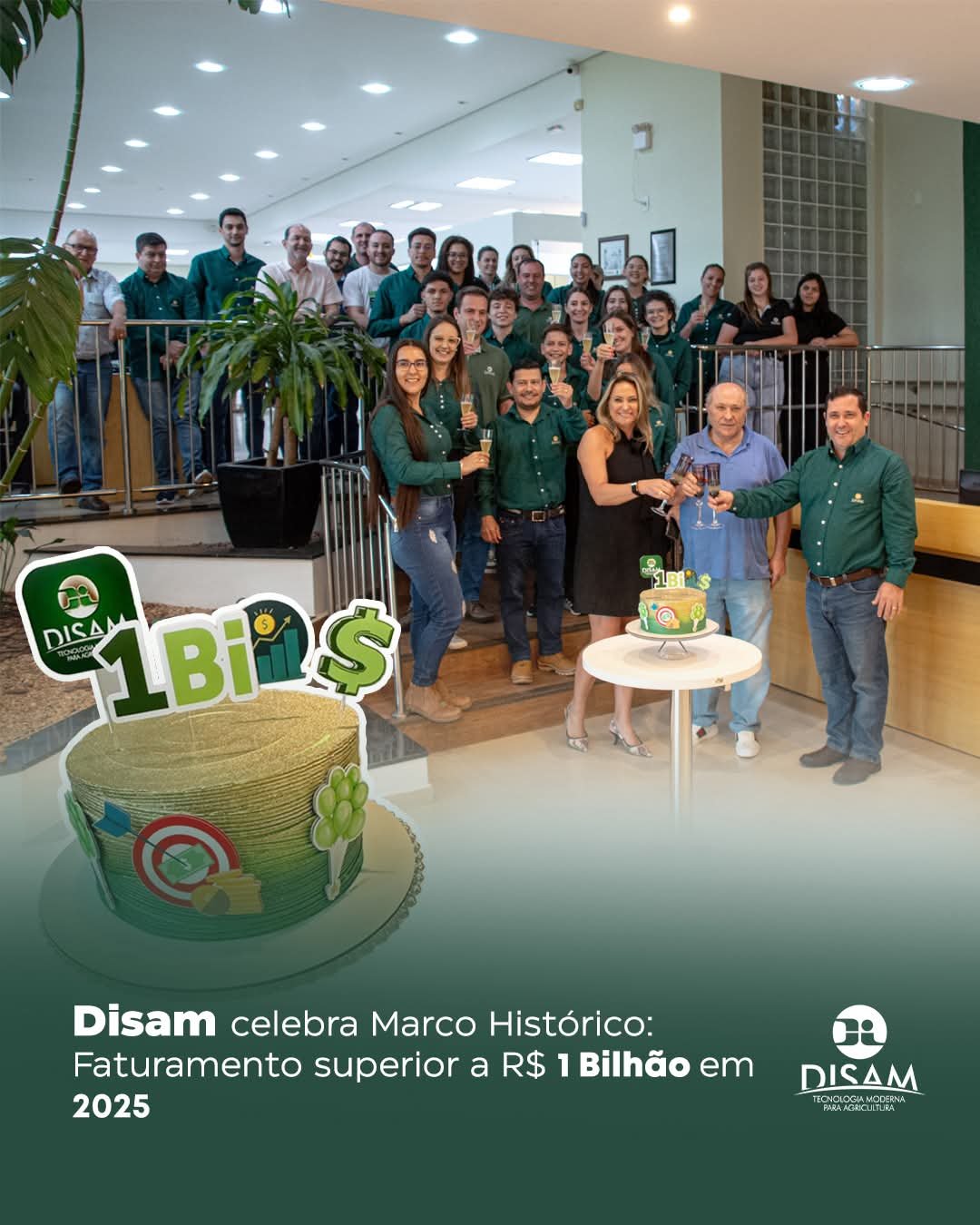 Disam atinge marco histórico com faturamento ultrapassando R$ 1 bilhão em 2025