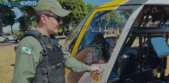 Entrevista com o piloto! Conheça mais sobre o Falcão 13 que pousou para a inauguração da Base da Polícia de Fronteira em SH