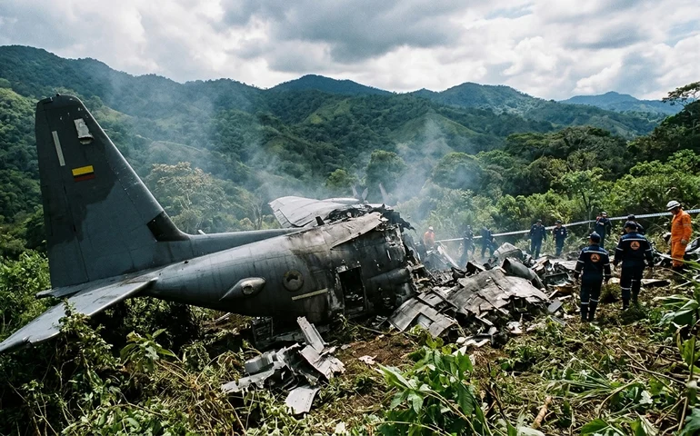 Avião cai na Colômbia, explode e por milagre, quase todos podem ter sobrevivido
