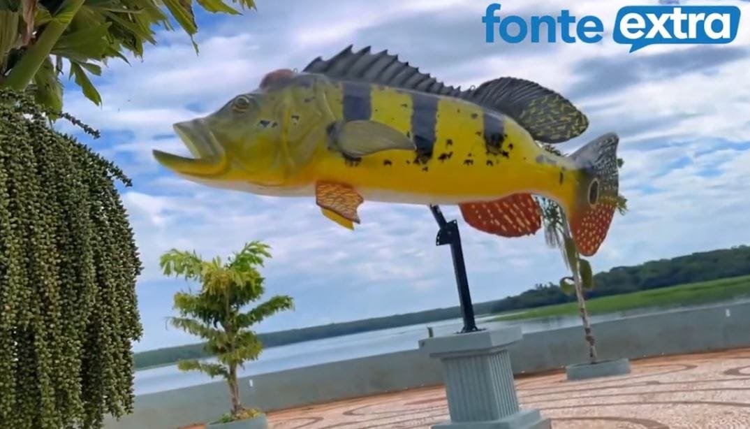 Tucunaré gigante da praia vai ser mais um espaço instagramável de Santa Helena (vídeo)
