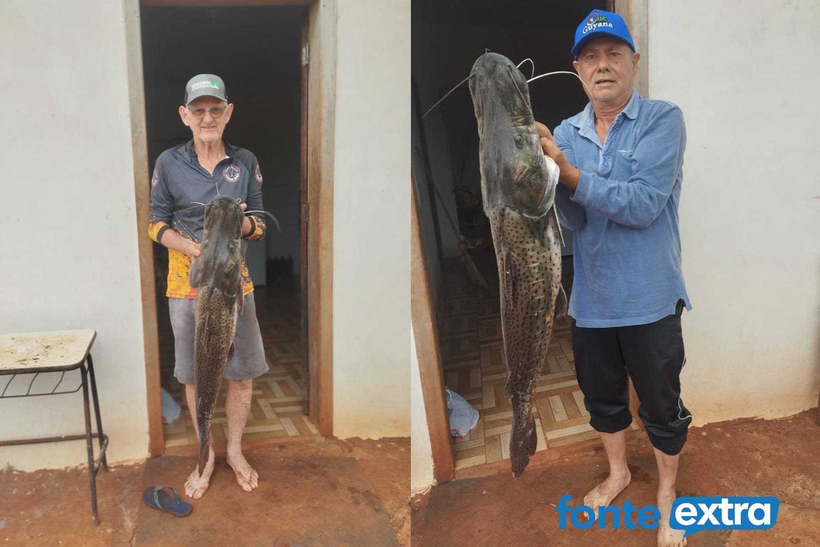 Pescadores pegam belo exemplar de surubim no lago em Santa Helena