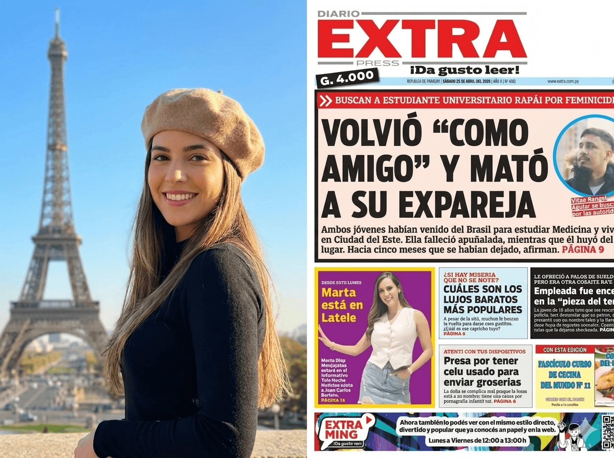 Sonhos interrompidos brutalmente! Ela queria ser pediatra e mãe… Jornal paraguaio destaca: “Volvió como amigo”!