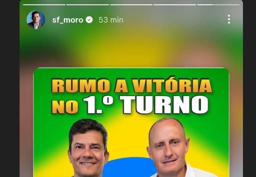 Repost! Candidato a governador, Moro republica material de pré-candidato a deputado, ex-prefeito de SH