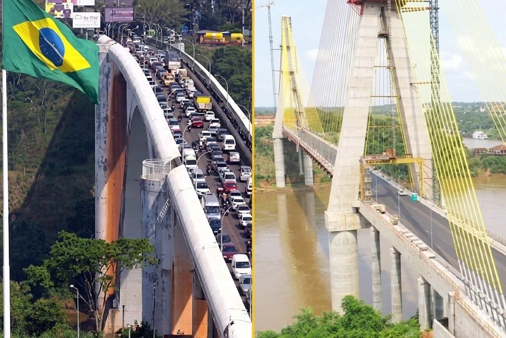 Ponte da Amizade lotada e governos do Brasil e Paraguai não inauguram segunda ponte por “ciumeira política”, diz deputado paraguaio