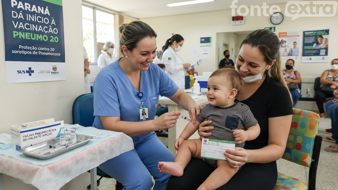 Paraná inicia aplicação da vacina Pneumo 20 nas unidades de saúde, imunizante que protege contra pneumonia e meningite
