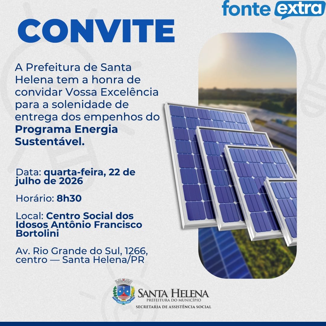 Entrega dos empenhos do Programa Energia Sustentável acontece nesta quarta-feira