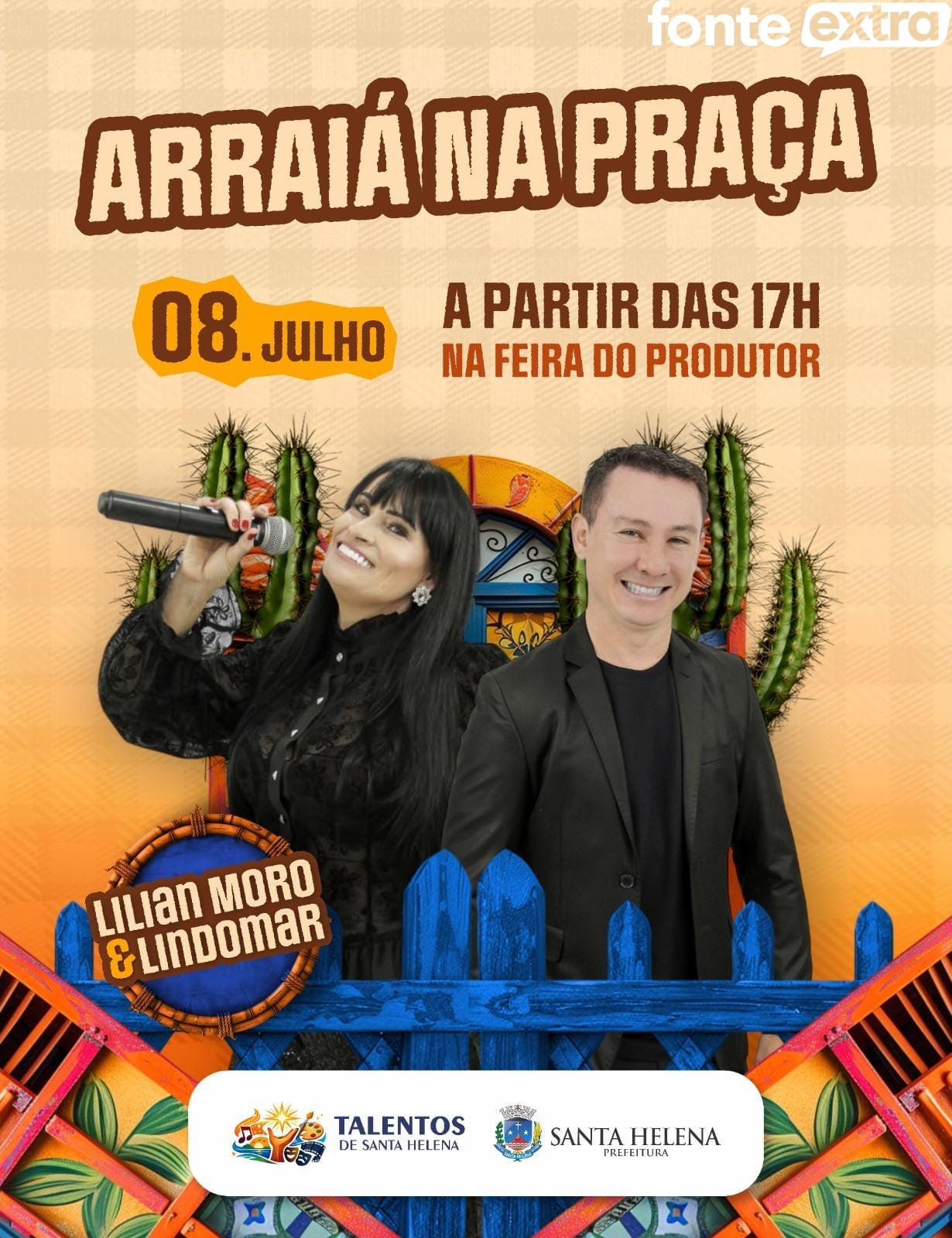 Prefeitura e Feira do Produtor promovem Arraiá na Praça nesta quarta-feira em Santa Helena
