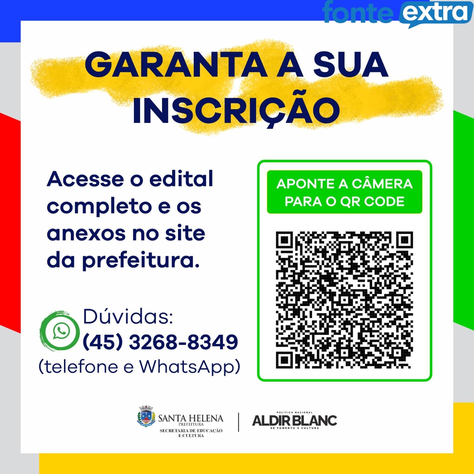 Inscrições para edital de fomento à cultura em Santa Helena terminam dia 29 de julho