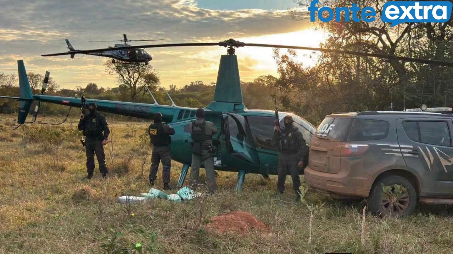 Helicóptero com 288 quilos de cocaína vindo do Paraguai é interceptado no Paraná