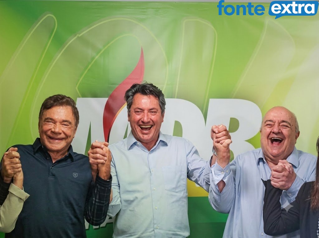 Greca, Alvaro e Sergio Souza hoje em Santa Helena, reunindo lideranças regionais do MDB