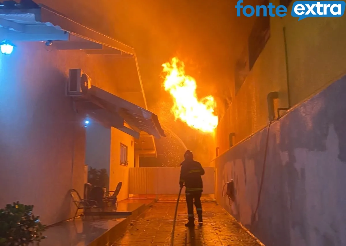Incêndio de grandes proporções destrói supermercado no centro de Iporã (vídeo)