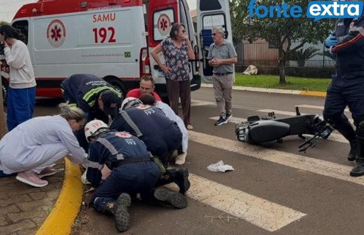 Jovem gravemente ferido após acidente nesta tarde em SH