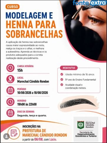 Curso de Modelagem e Henna para Sobrancelhas está com inscrições abertas em Marechal Cândido Rondon