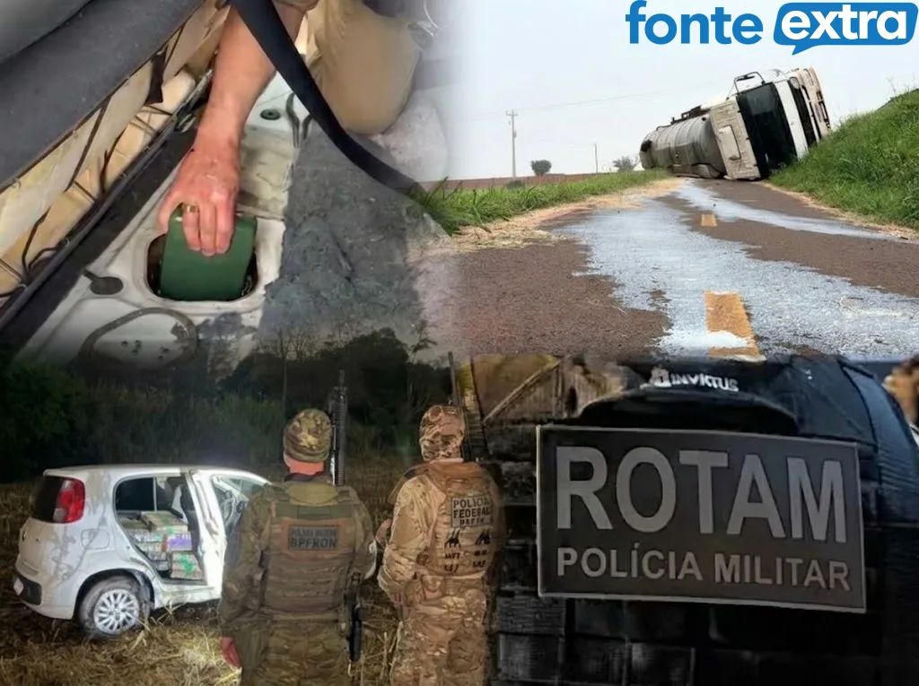Tomba caminhão com leite, maconha apreendida em SH, prisão de foragidos em Medianeira e cocaína pega em tanque falso