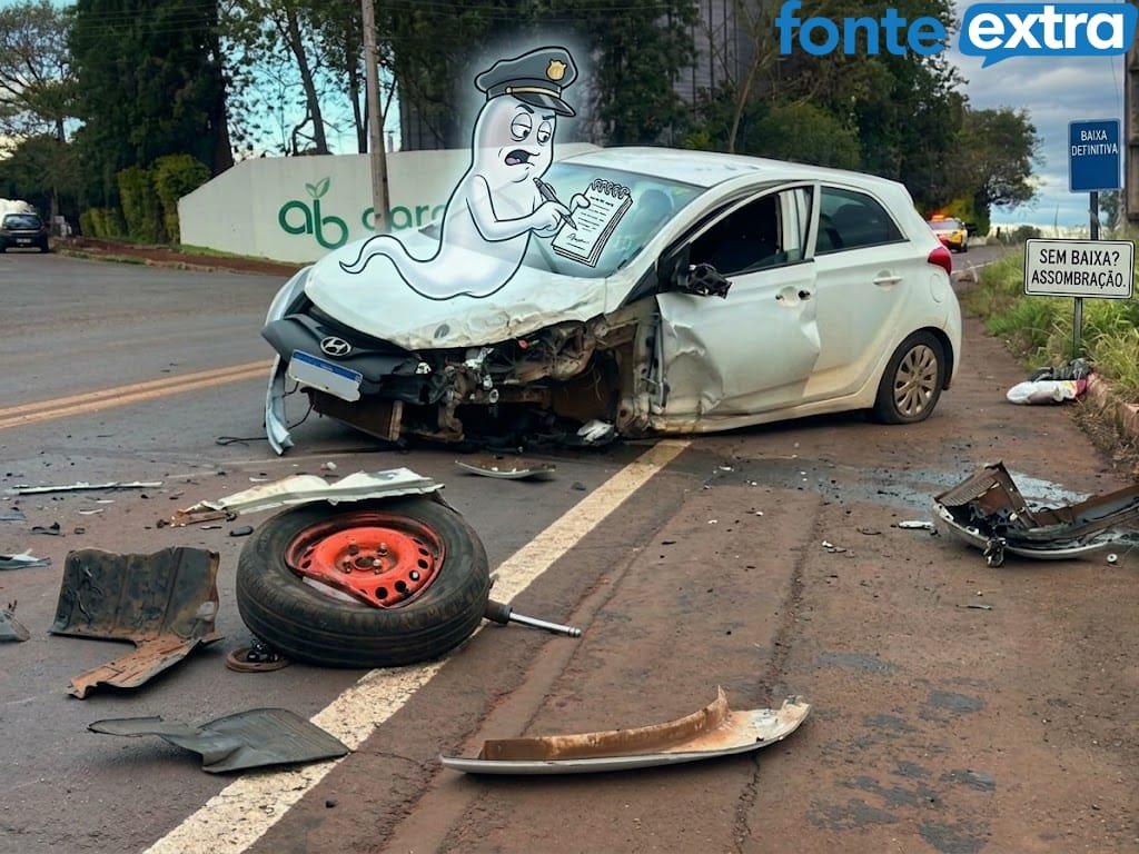 Morador de Santa Helena bate Hilux contra carro fantasma em Missal
