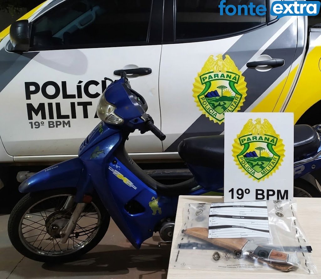 Menor com moto roubada no PY e faca na cintura é apreendido em SH