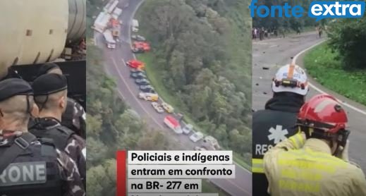 Tensão na 277. Jornalista trás imagens do confronto entre polícia e indígenas depois de acidente