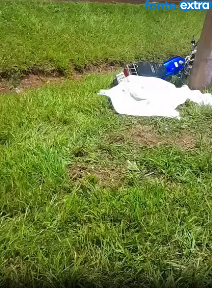 (Vídeo) Motociclista morre após bater em poste na Rota PY02, em Alto Paraná