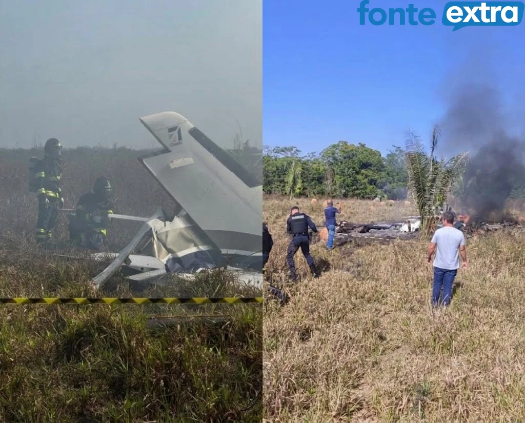 Avião que tinha histórico de transporte de drogas, cai e mata três em Água Boa (vídeo)