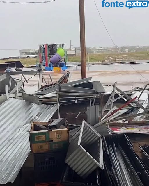 (Vídeo) Temporal com granizo causa danos em Terra Roxa na véspera de festa e danifica estruturas do evento