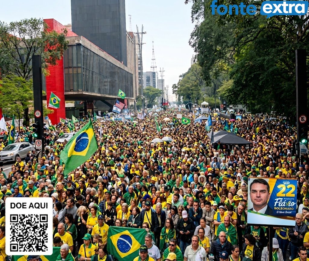 Ao vivo: Flávio reúne apoiadores e aliados políticos em ato na Avenida Paulista
