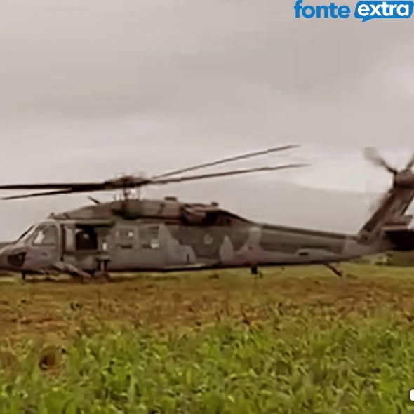 Helicóptero da FAB faz pouso emergencial em área rural de Candói, PR