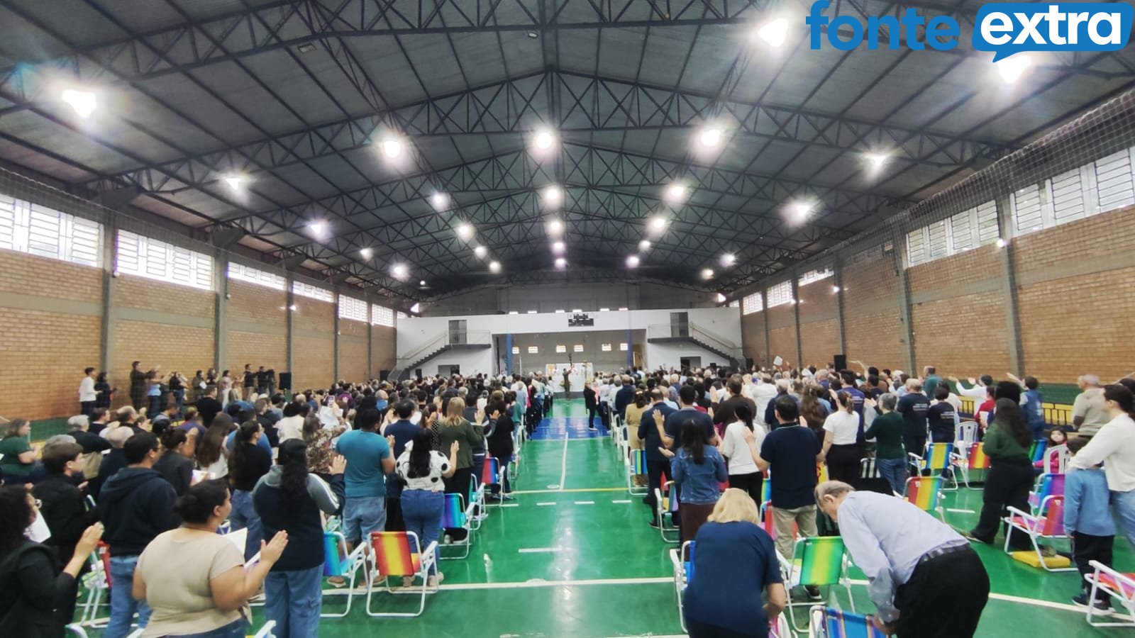 Celebração de Aparecida lota ginásio da Vila Rica em Santa Helena