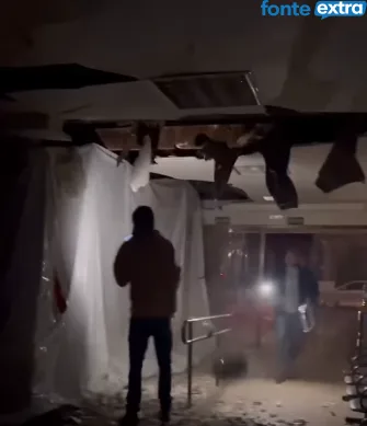 (Vídeo) Hospital onde santa-helense foi diretora sofre consequências com temporal