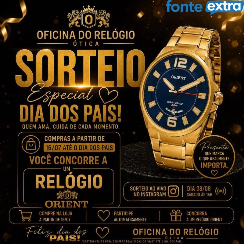 Oficina do Relógio lança campanha especial para o Dia dos Pais com descontos, sorteios e condições exclusivas