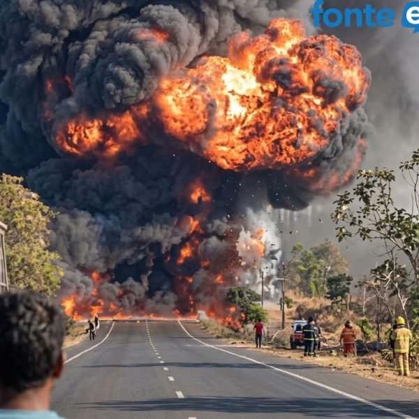 (Vídeo) Tragédia na BR-163: colisão entre carro e carreta deixa quatro mortos em engavetamento no MS