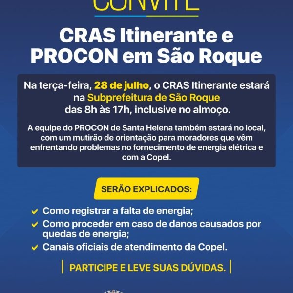 PROCON atende em São Roque nesta terça-feira e orienta sobre falhas no fornecimento de energia