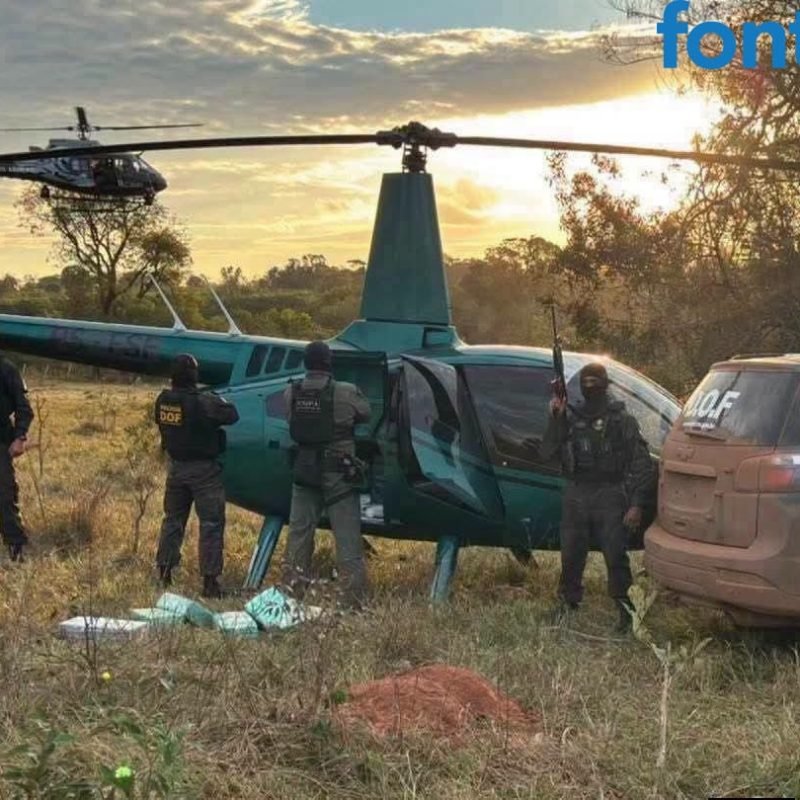 Helicóptero com 288 quilos de cocaína vindo do Paraguai é interceptado no Paraná