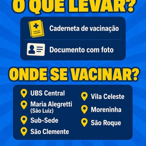 Campanha de Multivacinação segue até 1º de setembro em Santa Helena