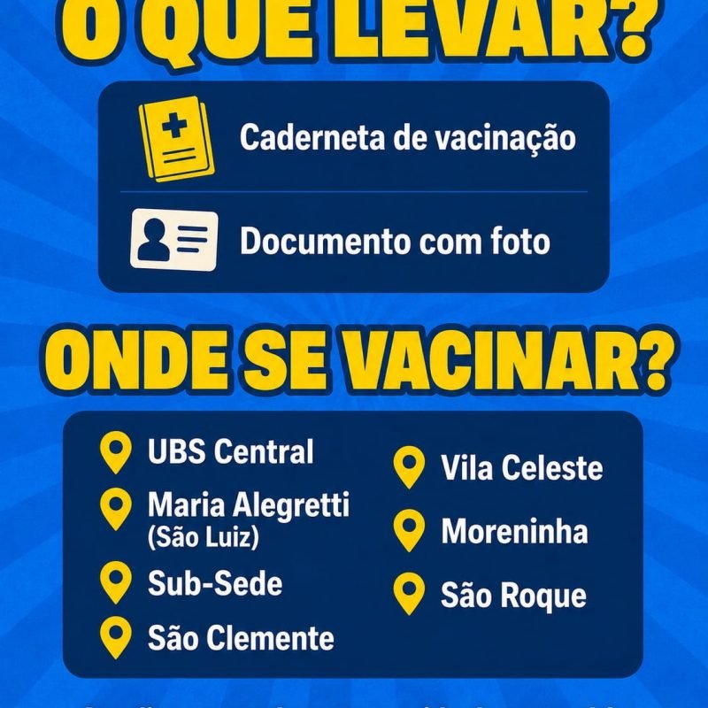 Campanha de Multivacinação segue até 1º de setembro em Santa Helena