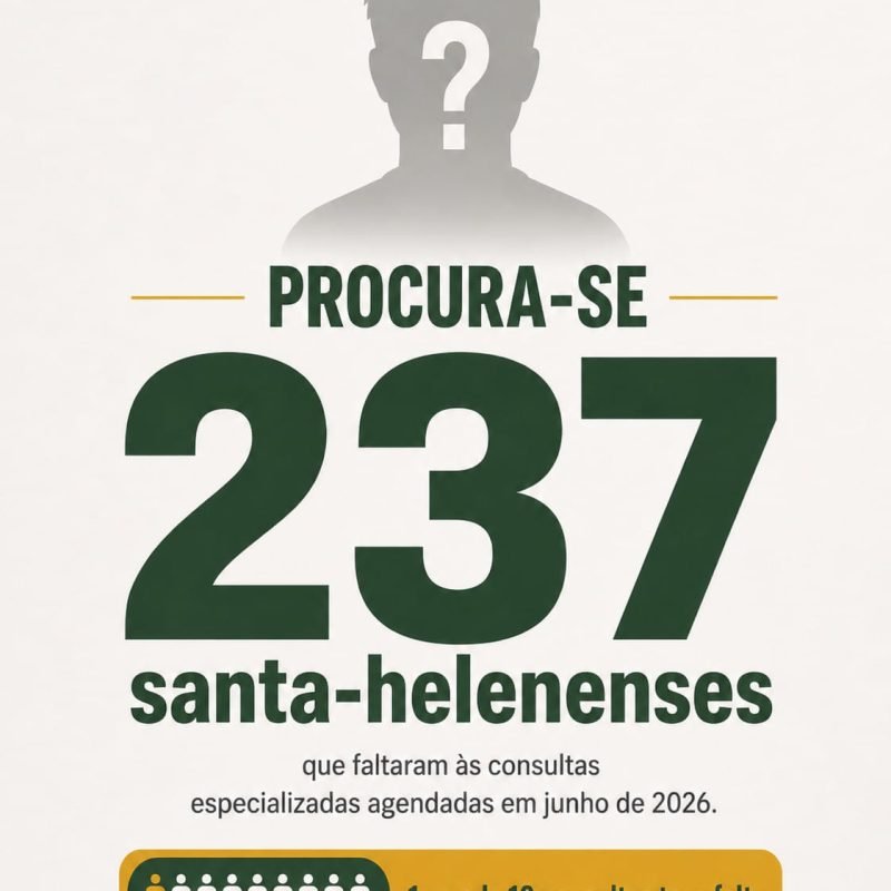 Faltas em junho deixaram 237 consultas com especialistas sem uso em Santa Helena