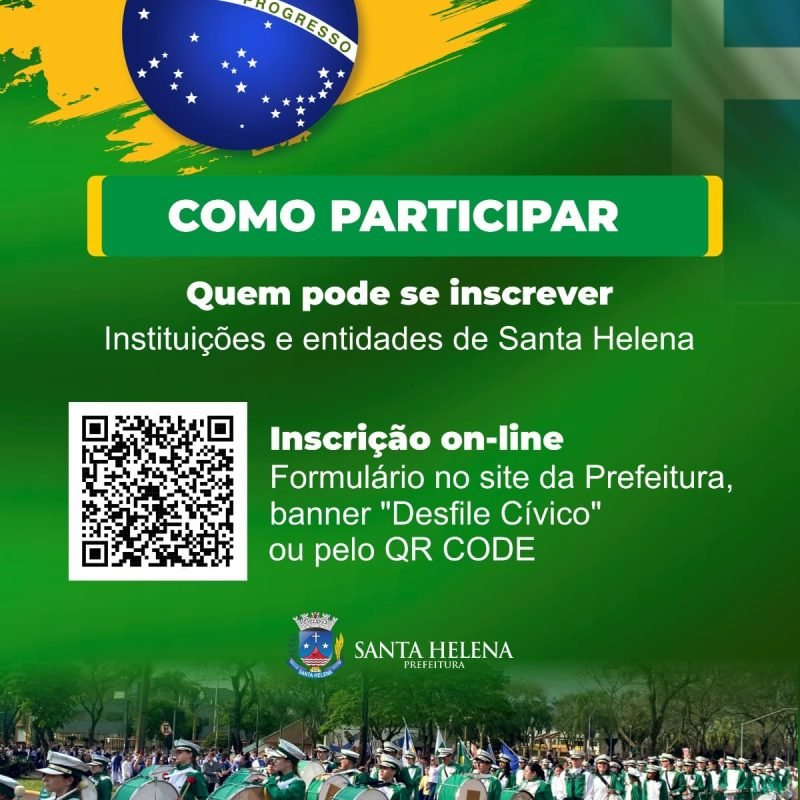 Inscrições para o Desfile Cívico de 7 de Setembro terminam nesta quarta-feira em Santa Helena