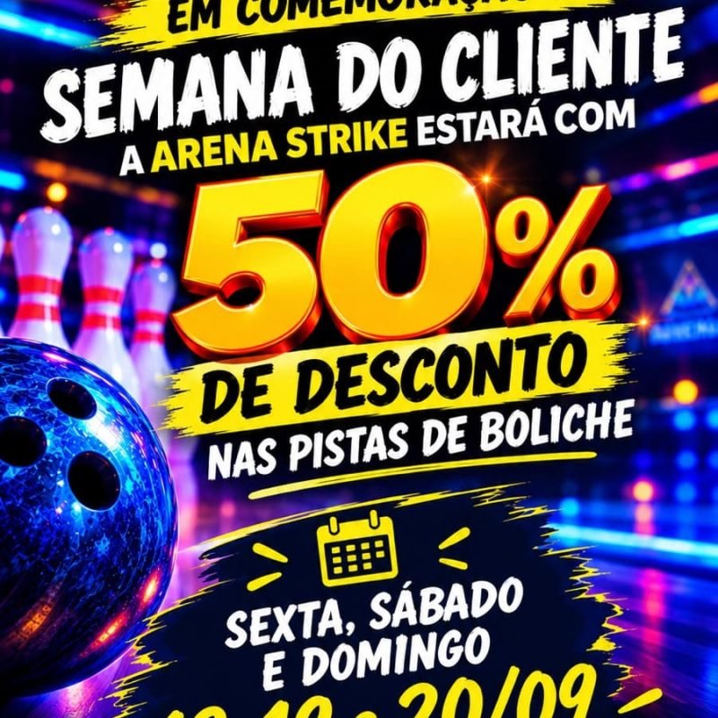 Arena Strike dá 50% de desconto no boliche até domingo