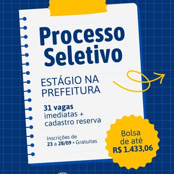 Prefeitura de Santa Helena abre seleção de estagiários com 31 vagas imediatas