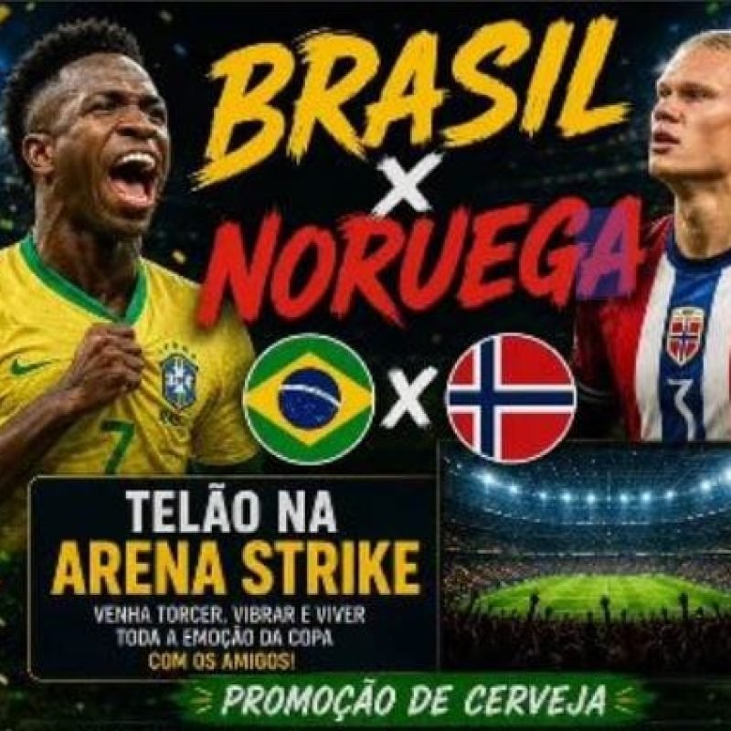Arena Strike transmite Brasil x Noruega com superpromoções de cerveja em Santa Helena