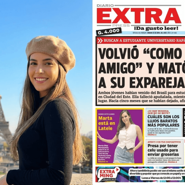 Sonhos interrompidos brutalmente! Ela queria ser pediatra e mãe… Jornal paraguaio destaca: “Volvió como amigo”!